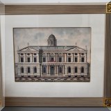 A32. Framed architectural print.